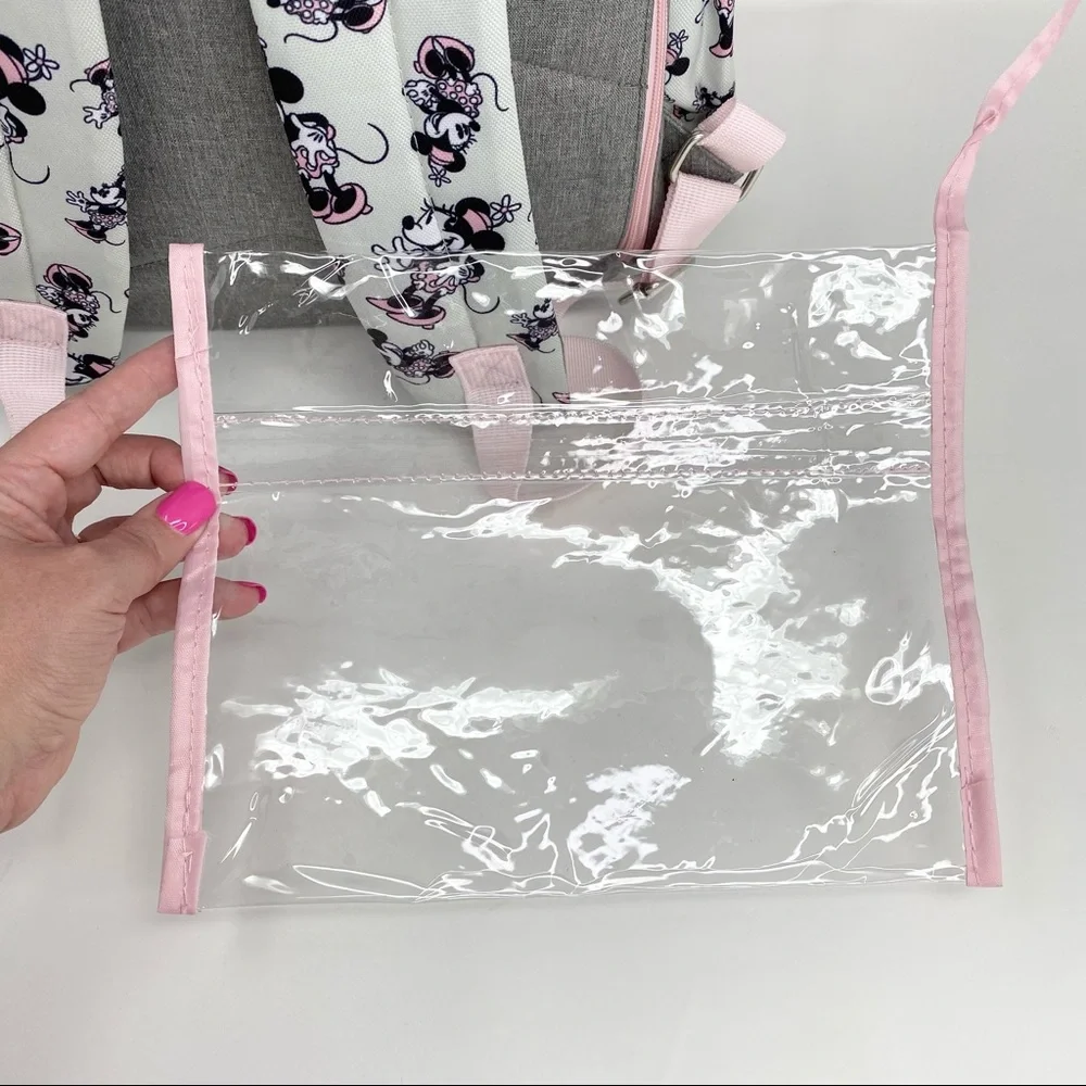 Disney Mickey Mouse 14 Pocket Multi-piece Backpack Diaper Bag Pink Gray 🌟NEW🌟 - Picture 16 of 16